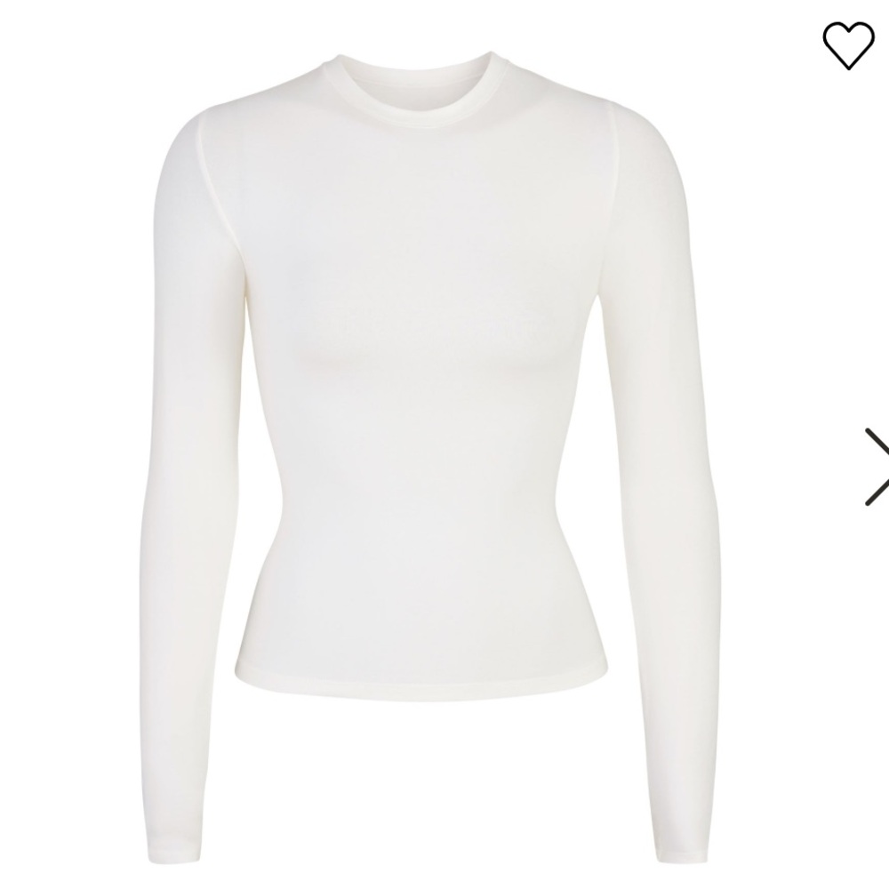 Skims Cotton Jersey Long Sleeve T Shirt - Color Marble. Size L